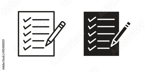 Exam icon logo vector. Set of line icons. flat designs