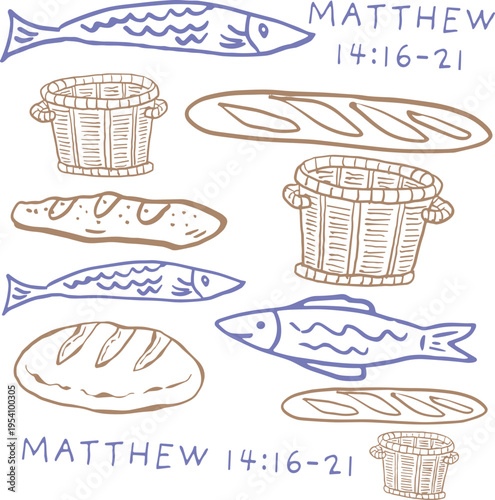 Foto Matthew 14:16-21 svg, five loaves two fish svg