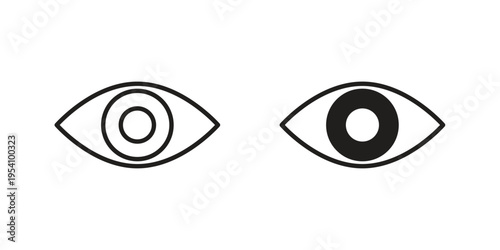 Eye icon logo vector. Set of line icons. flat designs