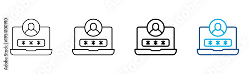 Ferent30-Login Icon Different Style Outline Collection Set Vector Illustration
