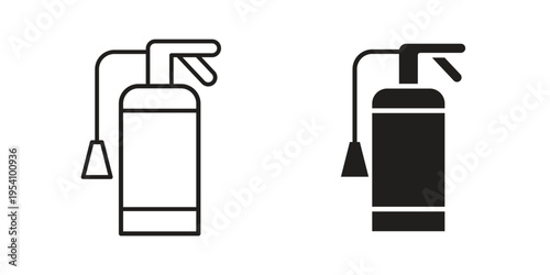 Fire extinguisher icon logo vector. Set of line icons. flat designs