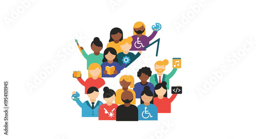 Diverse Group of People with Various Skills & Professions - Inclusion, Community & Talent Collaboration