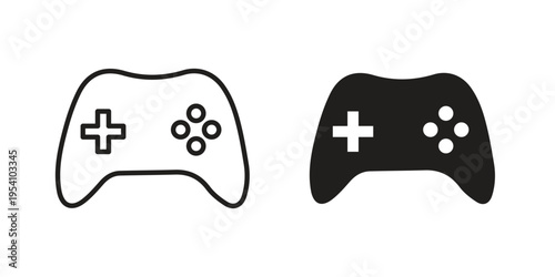 Game controller icon logo vector. Set of line icons. flat designs