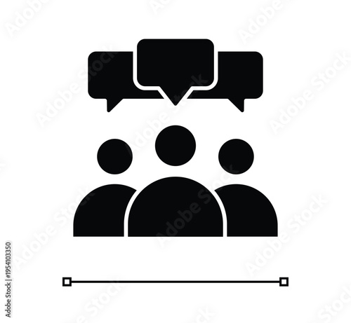 Solid Group Discussion and Feedback Icon