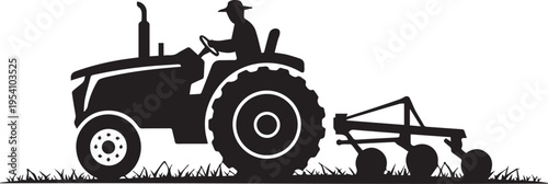 Black vintage tractor with large rear wheel and front cultivator attachment black tractor des