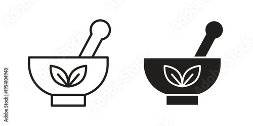 Herbal medicine icon logo vector. Set of line icons. flat designs