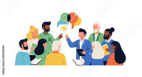 Business Collaboration: Diverse Team Discussing Strategy, Ideas & Innovation