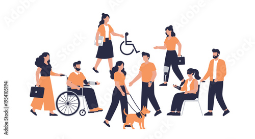 Diversity and Inclusion: Group of People with Disabilities, Caregivers, and Allies Promoting Accessibility