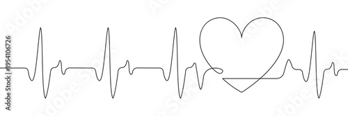 heart beat line heartbeat health continuous icon pulse rate medical art love. ekg heart beat line vector care ecg drawing logo draw life cardio illustration single medicine one healthy cardiogram wave
