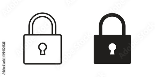 Lock closed icon logo vector. Set of line icons. flat designs