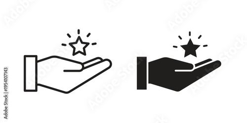 Loyalty program icon logo vector. Set of line icons. flat designs