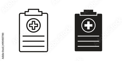 Medical report icon logo vector. Set of line icons. flat designs