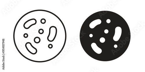 Microorganism icon logo vector. Set of line icons. flat designs