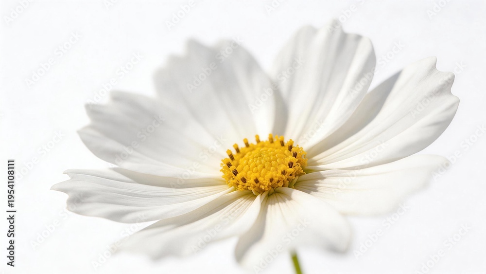 Fototapeta premium White flower with yellow center