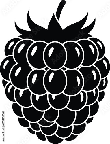Raspberry fruit silhouette icon vector for berries and healthy food