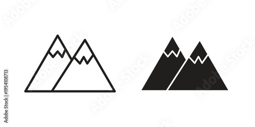Mountain icon logo vector. Set of line icons. flat designs