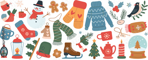 winter and holiday delightful collection of winter and christmas essentials for cozy holiday celebrations and activities