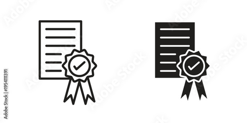 Qualification icon logo vector. Set of line icons. flat designs