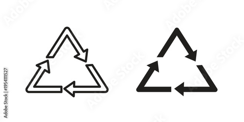 Recycle icon logo vector. Set of line icons. flat designs