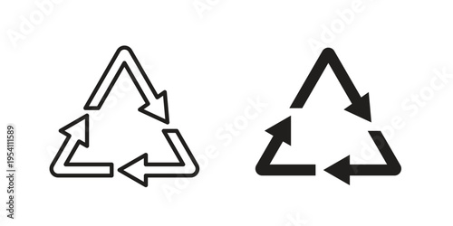 Recycling icon logo vector. Set of line icons. flat designs