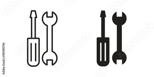 Repair icon logo vector. Set of line icons. flat designs