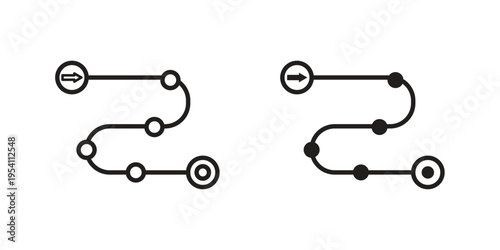 Roadmap icon logo vector. Set of line icons. flat designs