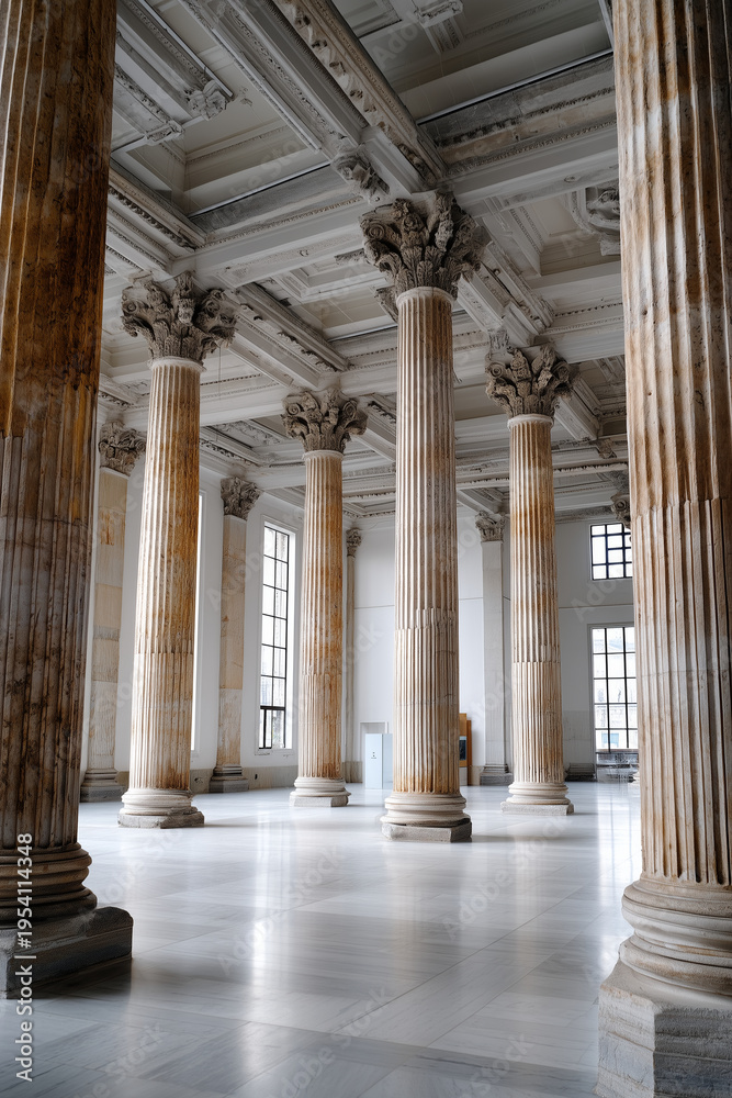 Obraz premium doric columns in modern minimalistic interiour