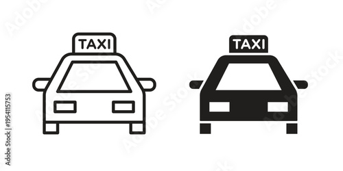 Taxi icon logo vector. Set of line icons. flat designs