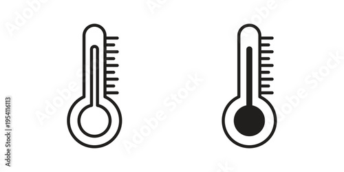 Thermometer icon logo vector. Set of line icons. flat designs