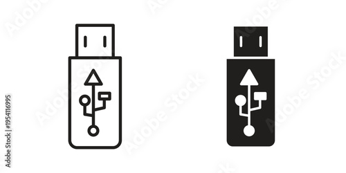 usb drive icon logo vector. Set of line icons. flat designs
