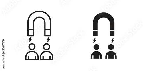 User engagement icon logo vector. Set of line icons. flat designs