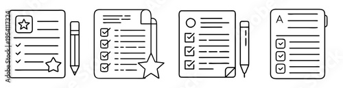 Checklist and notes with star and pencil representing productivity and achievement