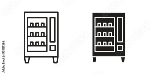 Vending machine icon logo vector. Set of line icons. flat designs