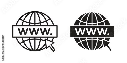 Website icon logo vector. Set of line icons. flat designs