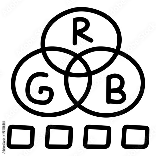 Unique style icon of rgb 