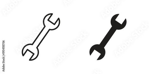 Wrench icon logo vector. Set of line icons. flat designs