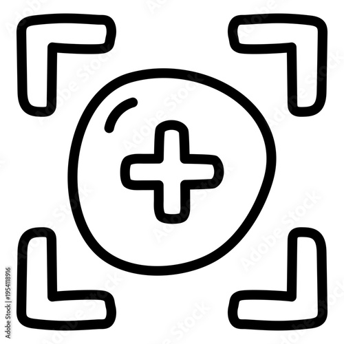 An icon style of camera focus