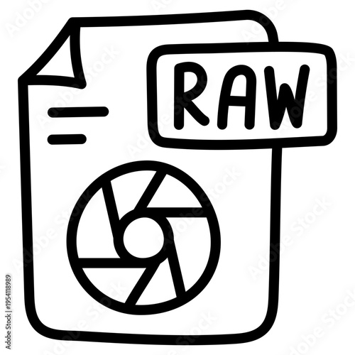 Editable style icon of raw image file