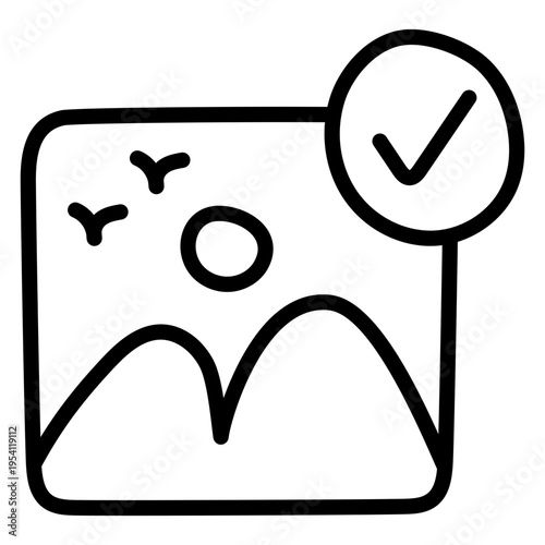 Creative style icon of verified photo 