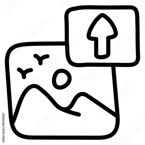 Trendy style icon of image upload 