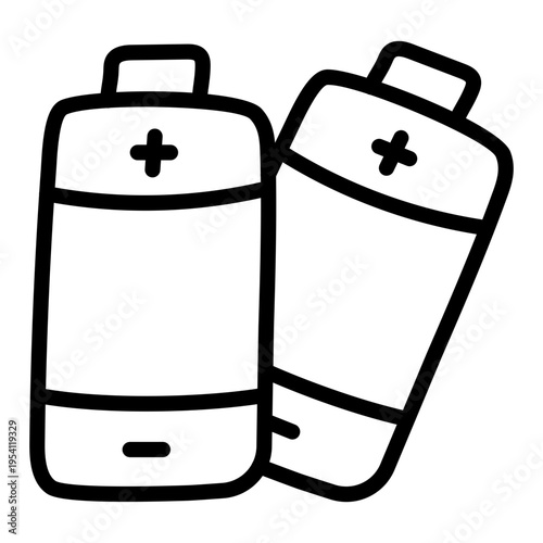 A linear style icon of mobile battery