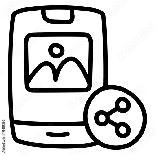 An icon style of share mobile picture 