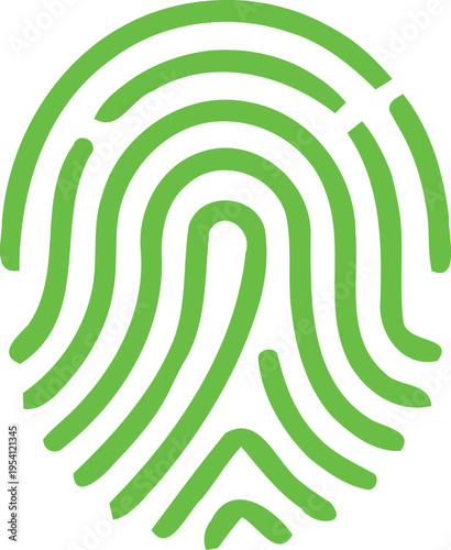 Green fingerprint icon vector