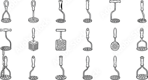 A collection of various gardening tools on transparent background