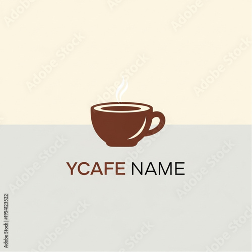 Brown Coffee Cup with Steam Rising.