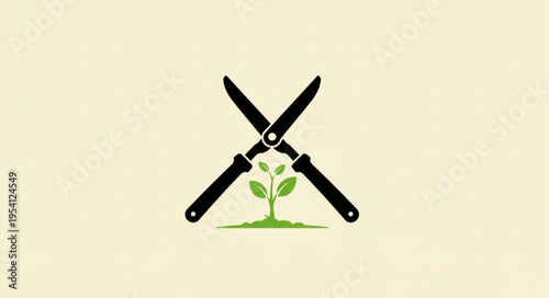 Crossed Swords with Sprouting Plant Symbol.