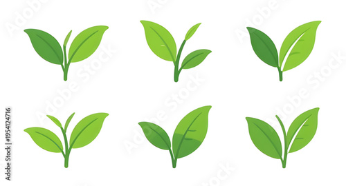green leaves logo collection eco friendly vector illustration isolated on white background, eco friendly leaf logo collection with natural and organic design concept, green leaf logo set for environme