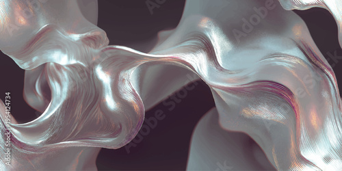 Futuristic liquid metal texture with holographic glow seamless pattern for modern branding and tech design.