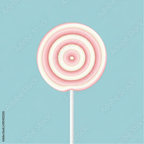 Pink Lollipop Candy on White Stick.