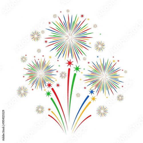 Colorful Fireworks Exploding in the Sky.